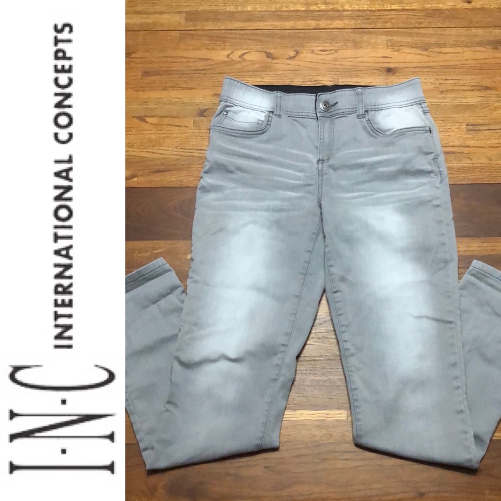 INC Gray Distressed Skinny Jeans